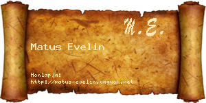 Matus Evelin névjegykártya